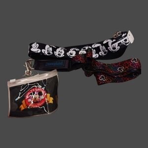 Disney mickey mouse lanyard 1 with ID or pass holder and 1 without id holder